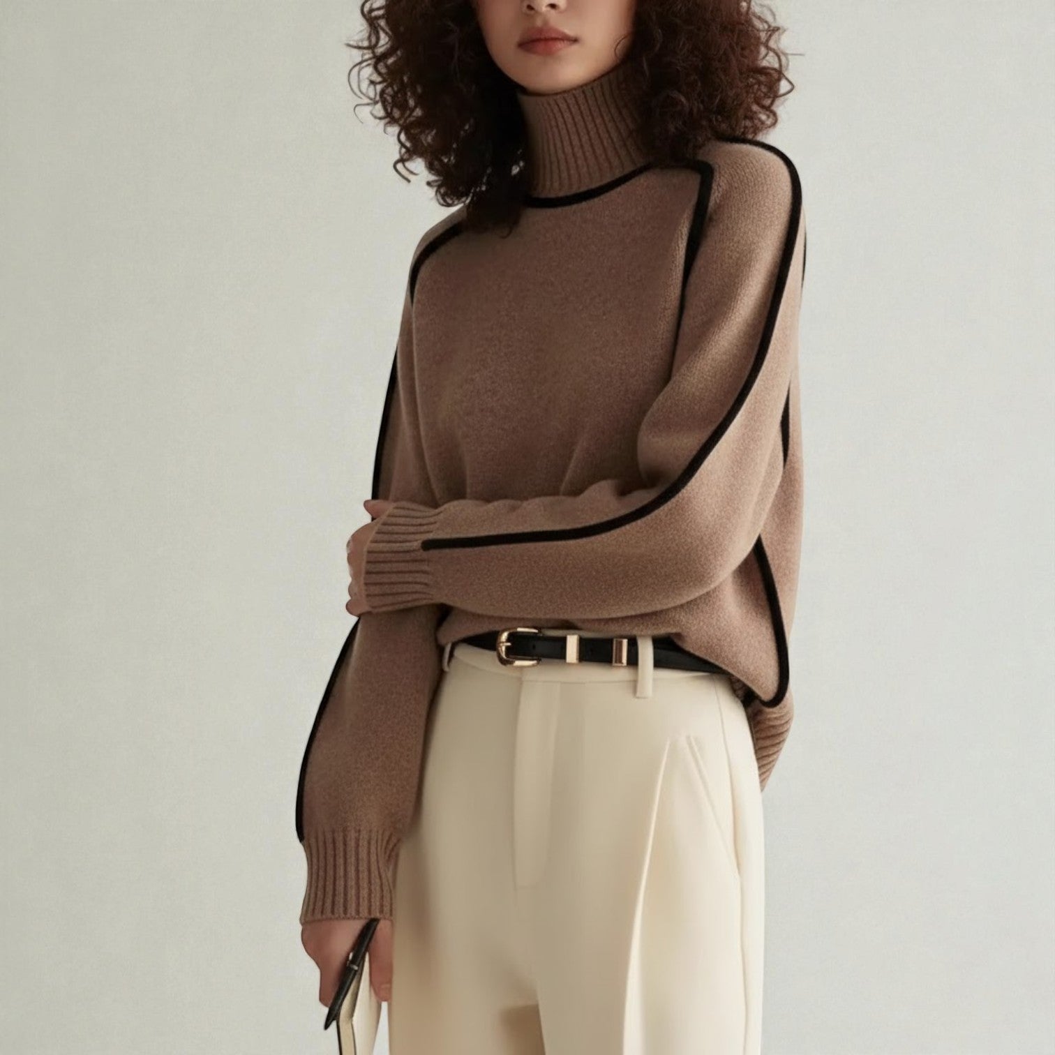 Maëlle – Women's Wool Sweater with Turtleneck