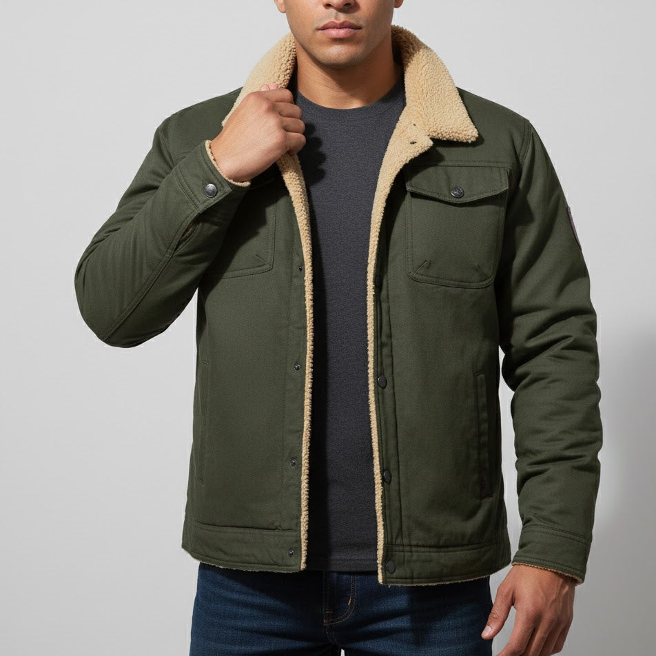 Devon – Men's Jacket with Fleece Lining and Collar