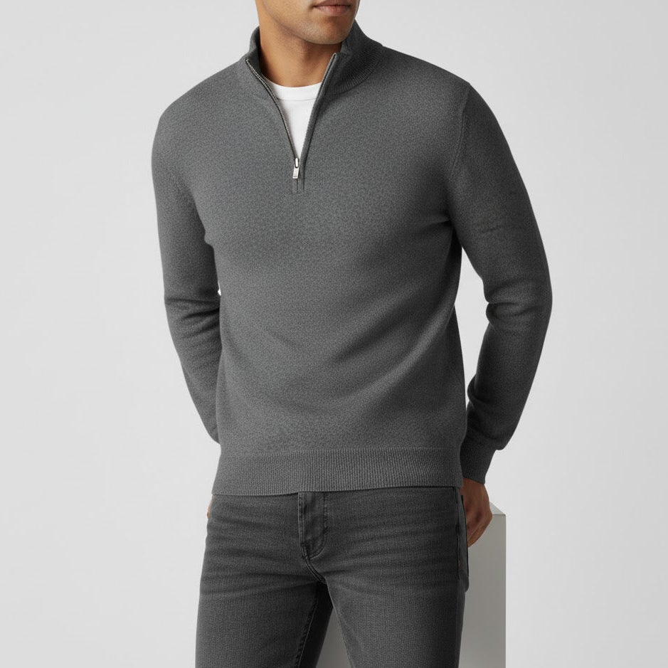 Godric – Men's Knit Sweater with Half Zip