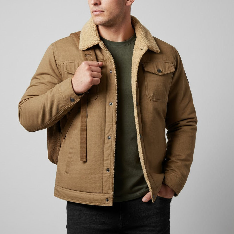 Devon – Men's Jacket with Fleece Lining and Collar