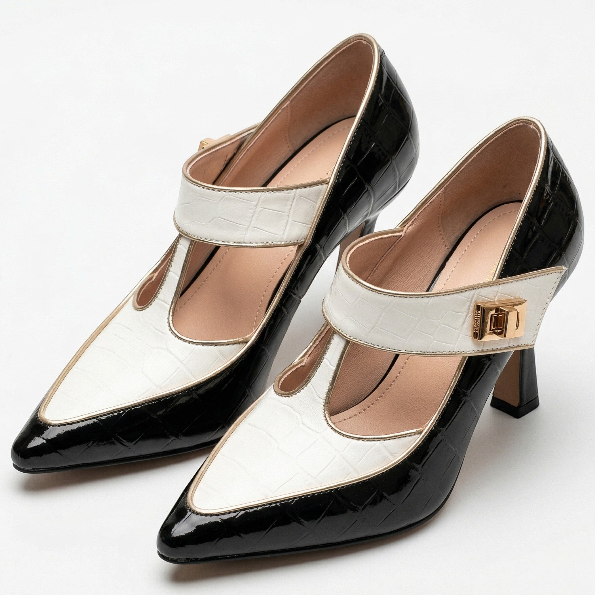 Vivian - Women's Pointed Toe Mary Jane Heels - Sandals & Slides - Black - Parker&Brooks