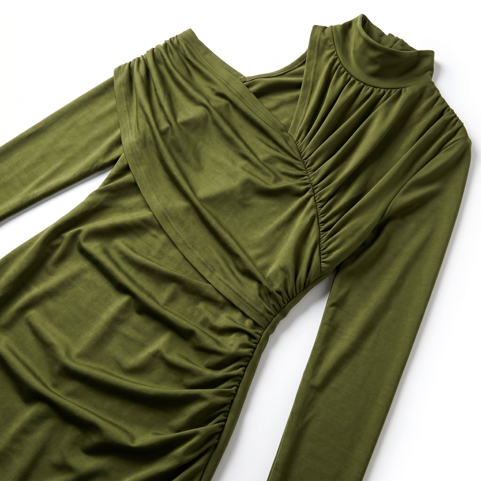 Vivienne - Women's Evening Bodycon Turtleneck Midi Dress