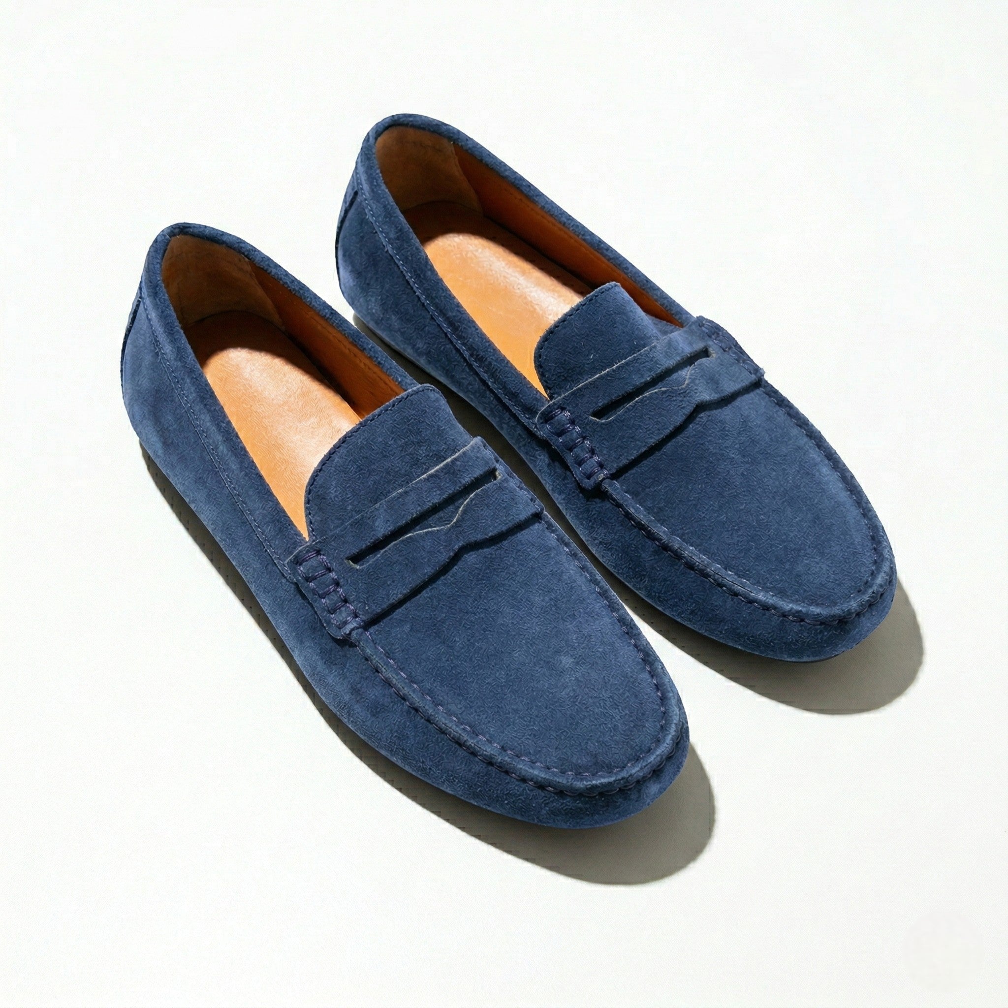 William - Men's Comfortable Slip - On Loafers - Loafers - Blue - Parker&Brooks