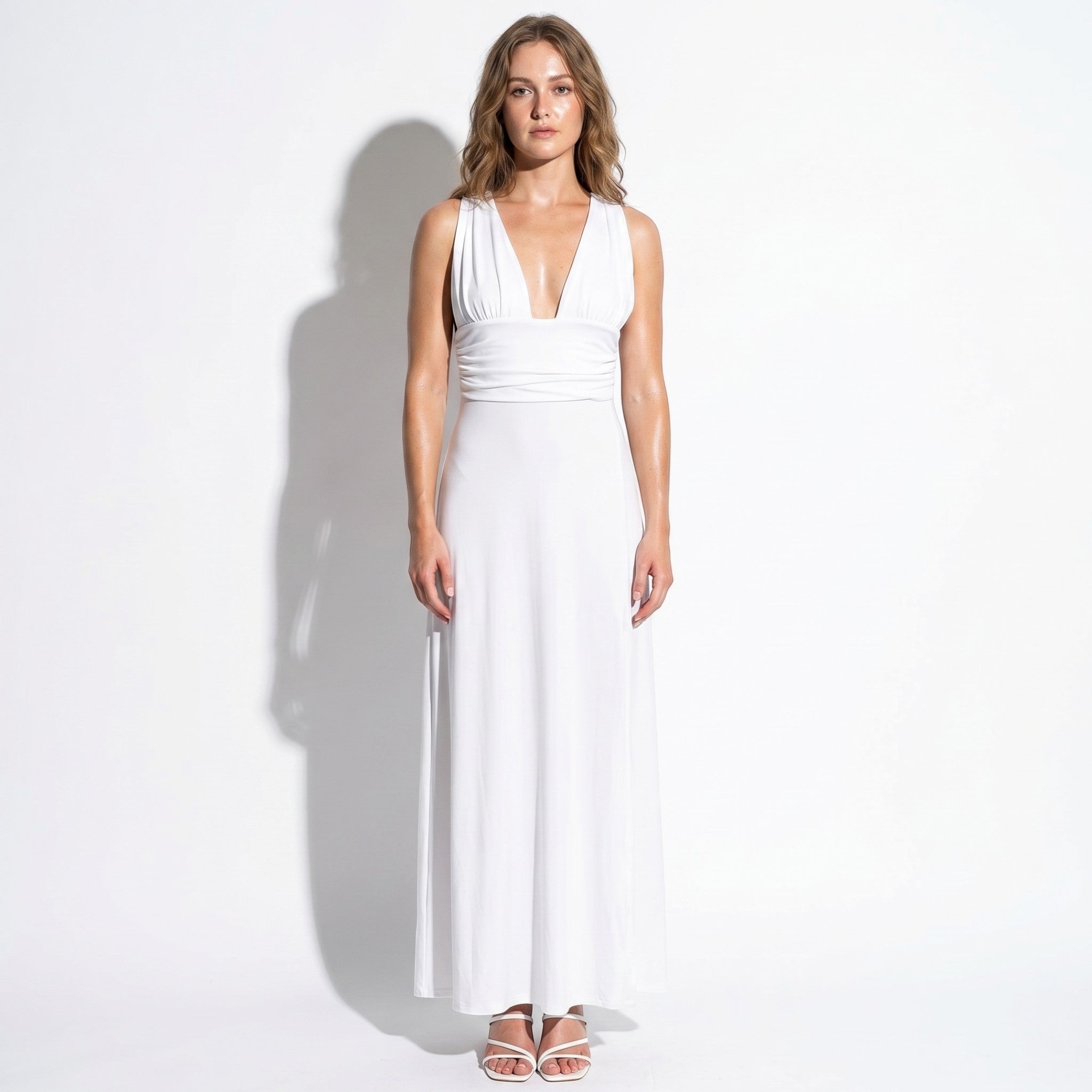 Women's Summer Party Plunge Maxi Dress with High Split