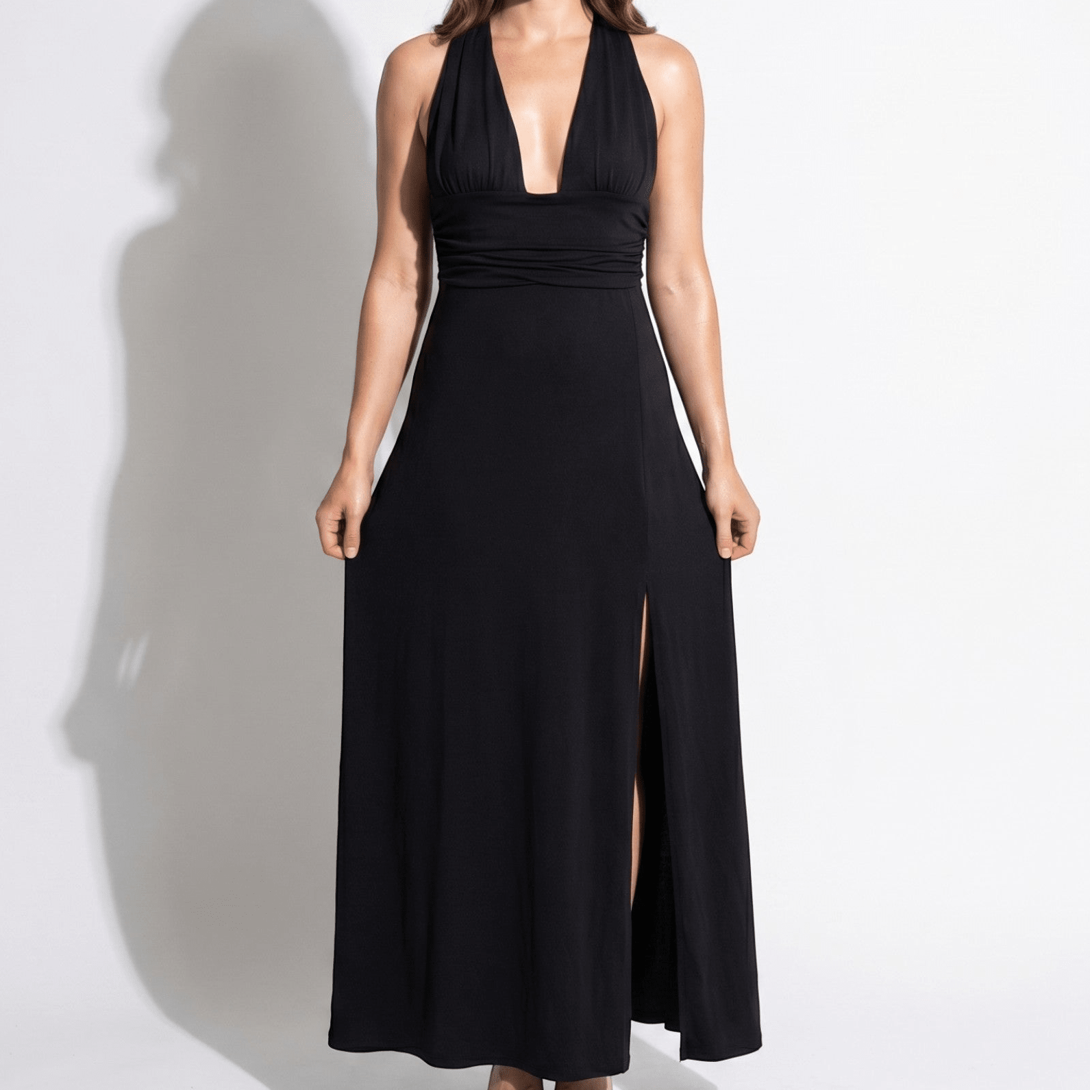 Women's Summer Party Plunge Maxi Dress with High Split