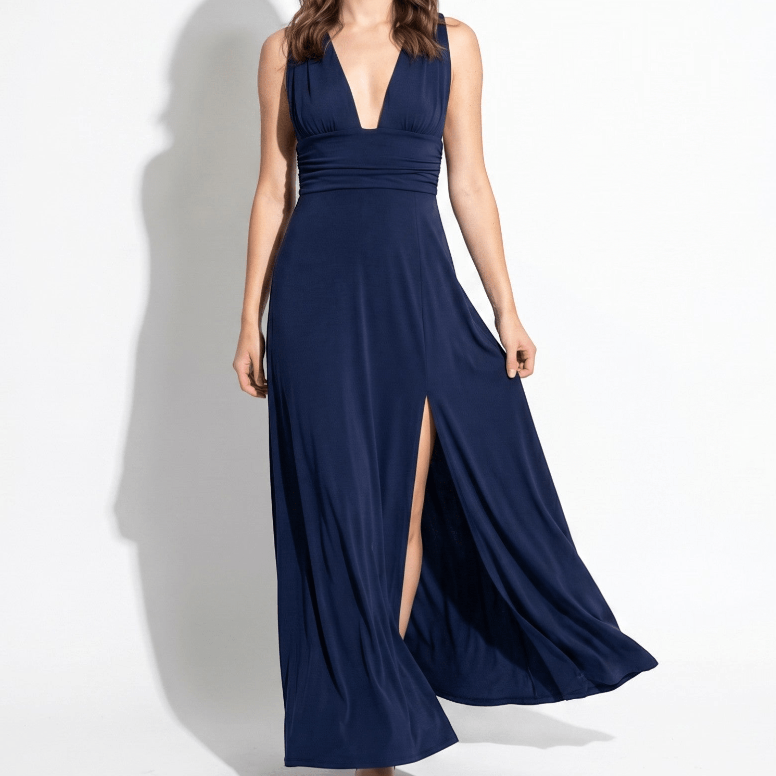 Women's Summer Party Plunge Maxi Dress with High Split