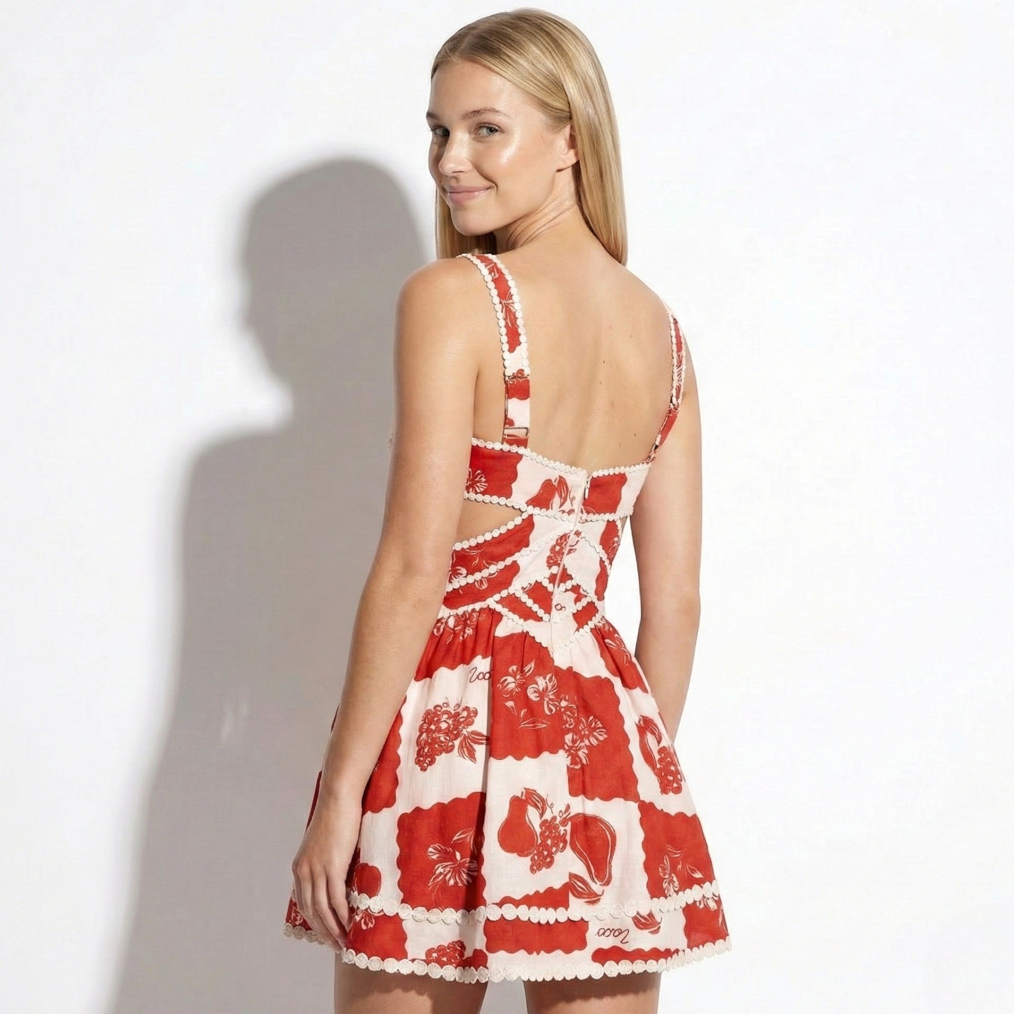 Zara - Women's Summer Printed Mini Dress - Dresses - Red - Parker&Brooks