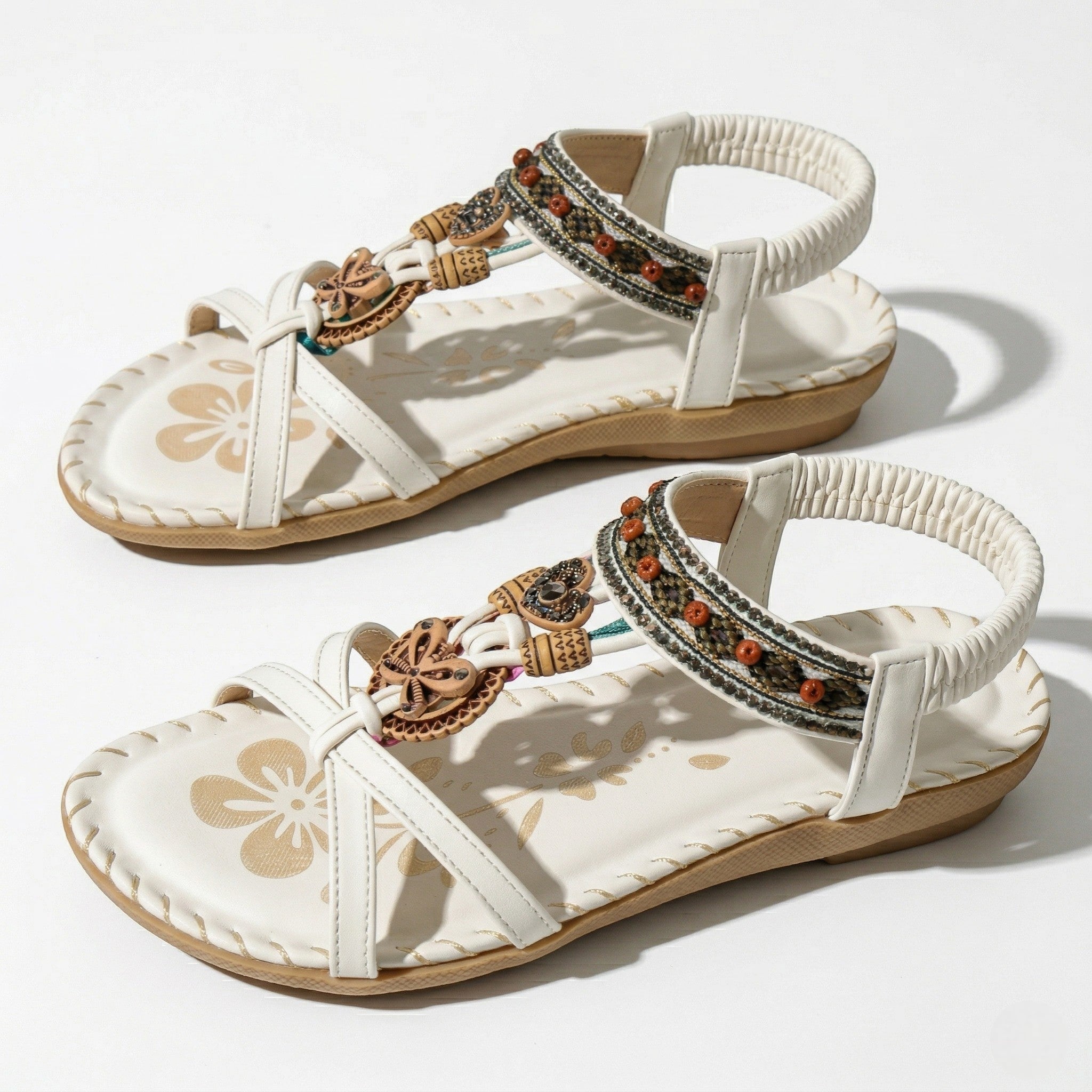 Zoe - Women's Summer Boho Flat Sandals - Sandals - White - Parker&Brooks